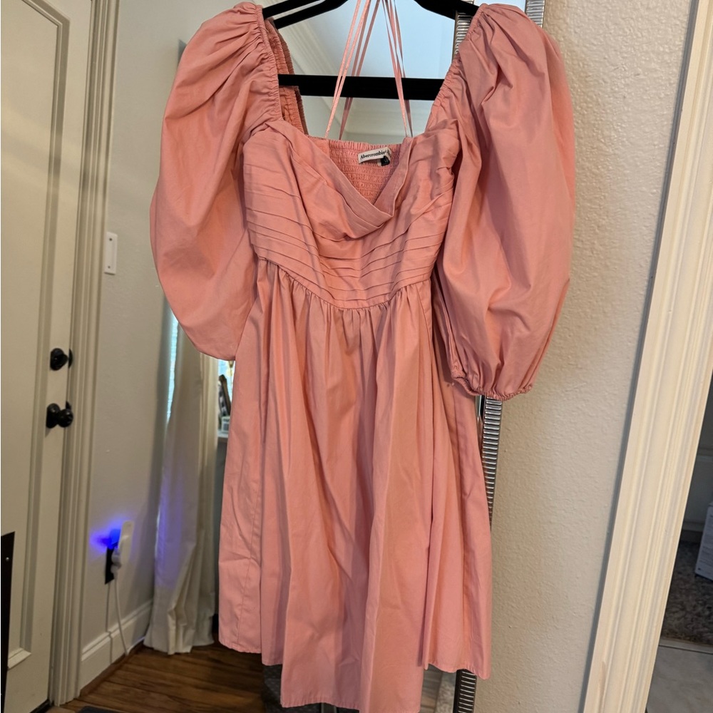Abercrombie & Fitch Coral Smocked Dress